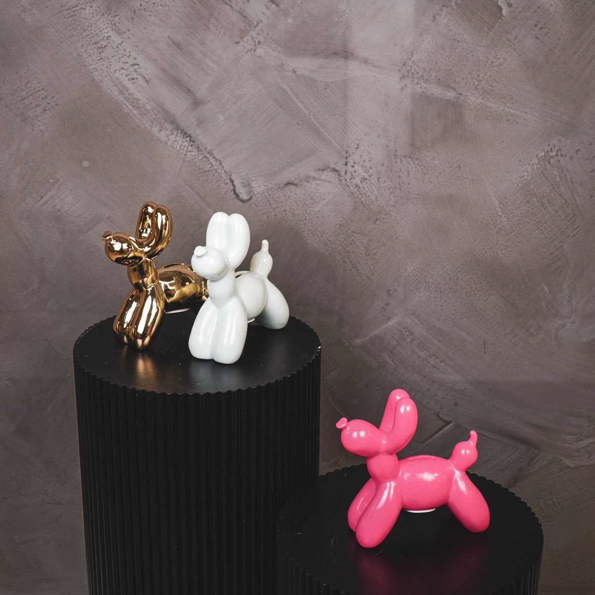 „P!NK Pooch“ – Spardose mit Zuckerschock – Ballonhund aus Keramik – Pink – 17×7×17 cm