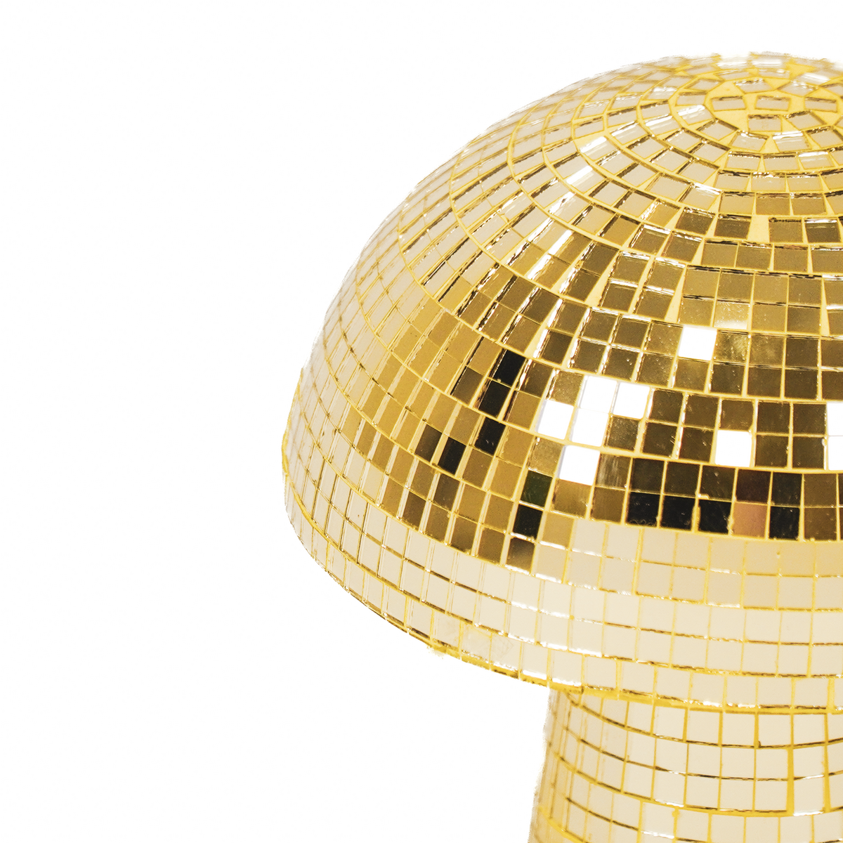 „Glittershroom“ – Disco-Goldpilz aus Glas – 14x14x14 cm