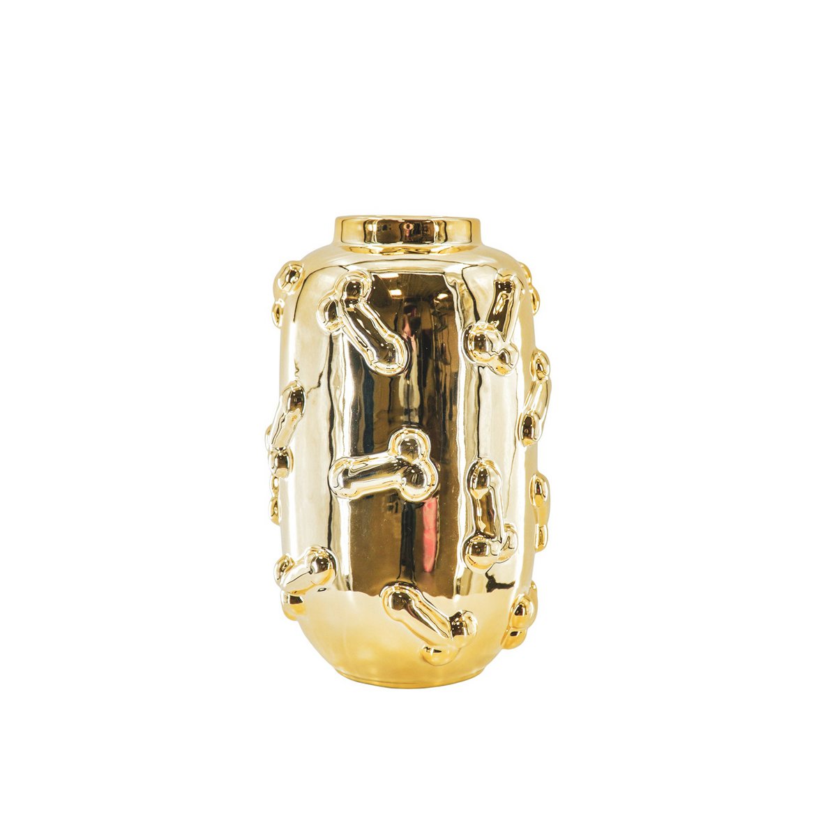Vase „GoldenDick“ – Penisse – Keramik – Gold – 17×17×27 cm