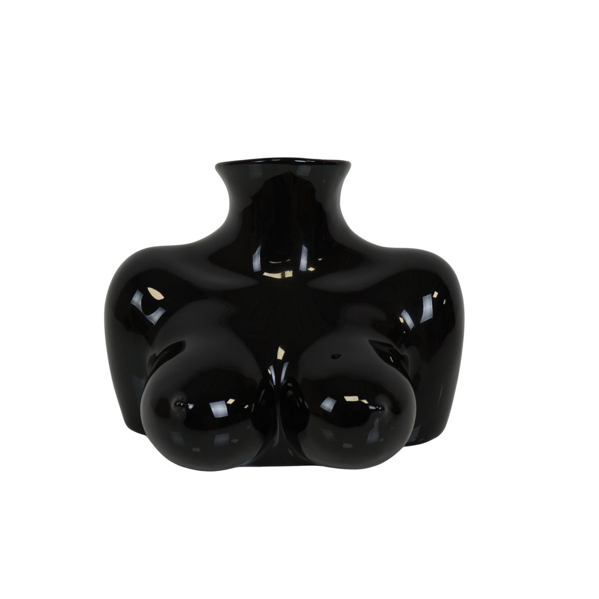 Vase „BustyBelle“ – Brüste – Keramik – Schwarz – 6,5×12,5×13 cm