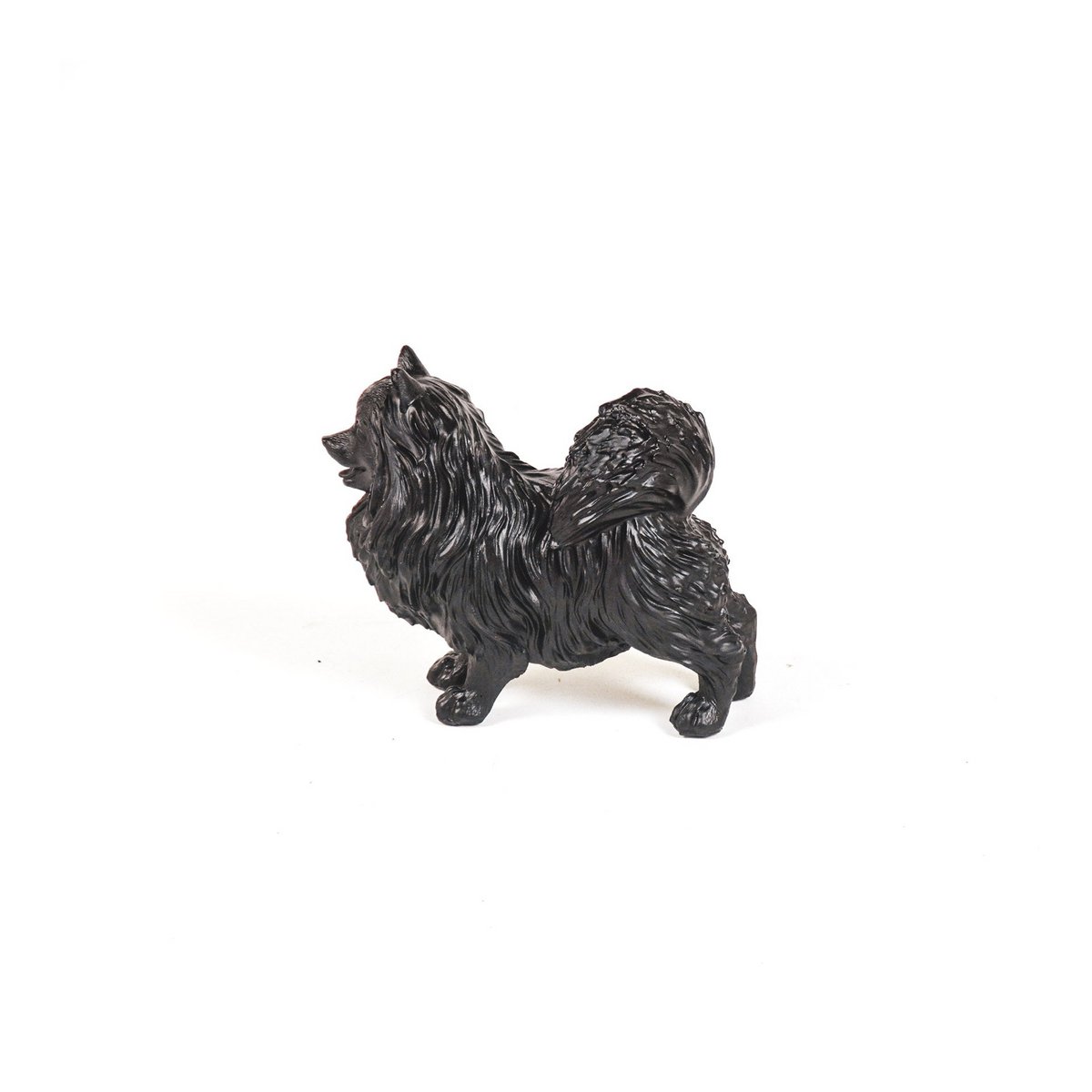 Pommerscher Hund „Pompom“ – Dekofigur – Schwarz - 23x10x18cm