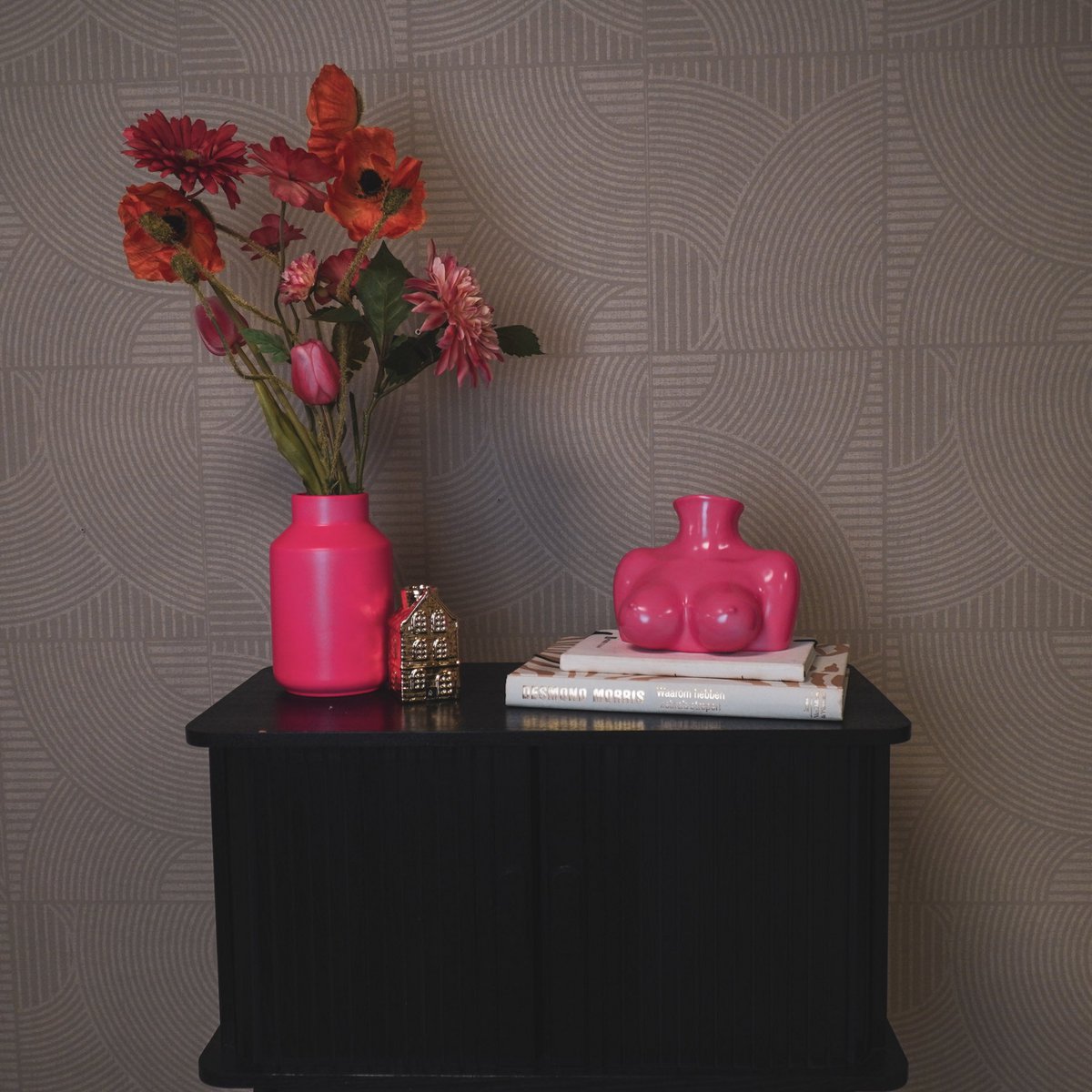 Vase „BustyBelle“ – Brüste – Keramik – Pink – 6,5×12,5×13 cm