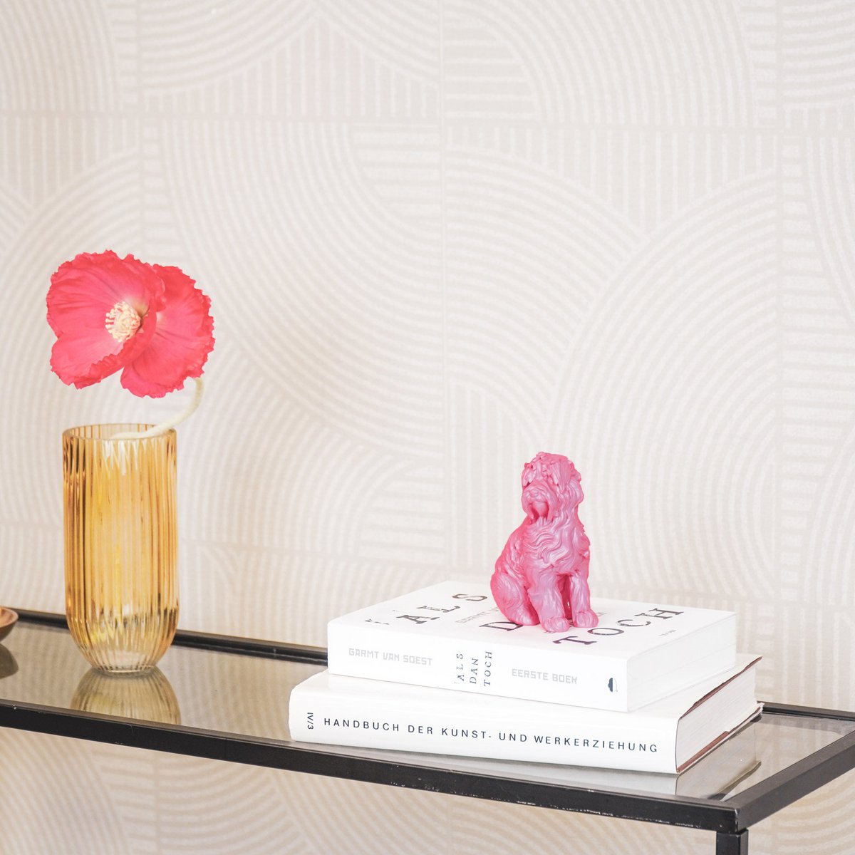 Labradoodle „CutieDog“ – Polyresin Figur – Pink – 9 cm