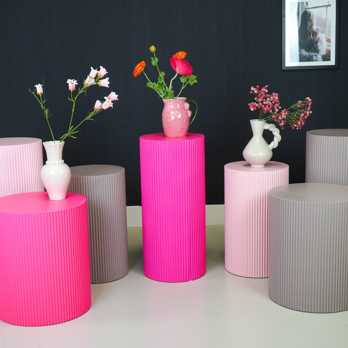 Vase „Perlenhals“ – Keramik – Sand – 12×12×24 cm