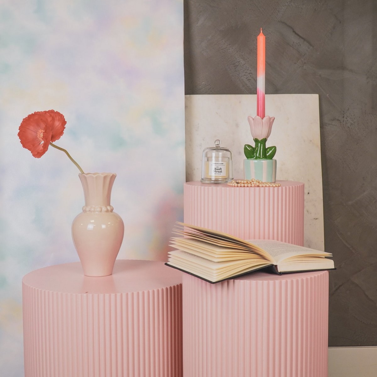 Vase „Perlenhals“ – Keramik – Sand – 12×12×24 cm