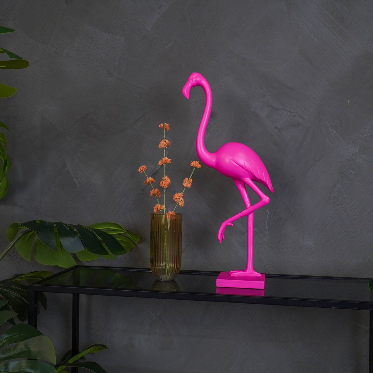 „DramaQueen Flamingo“ – Rosa Figur – Polyresin – 39 cm hoch