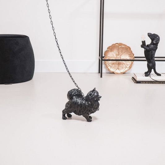 Pommerscher Hund „Pompom“ – Dekofigur – Schwarz - 23x10x18cm