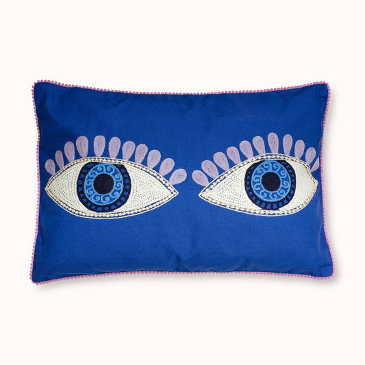 „Evil Glam blue“ – Guck nicht so, Kissen! Oder doch?