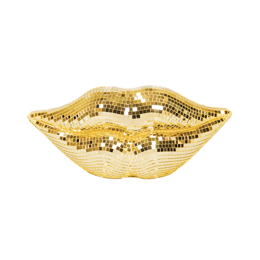 „Disco Lips“ – Gold küsst Glitzer - 29x10x13,5 cm