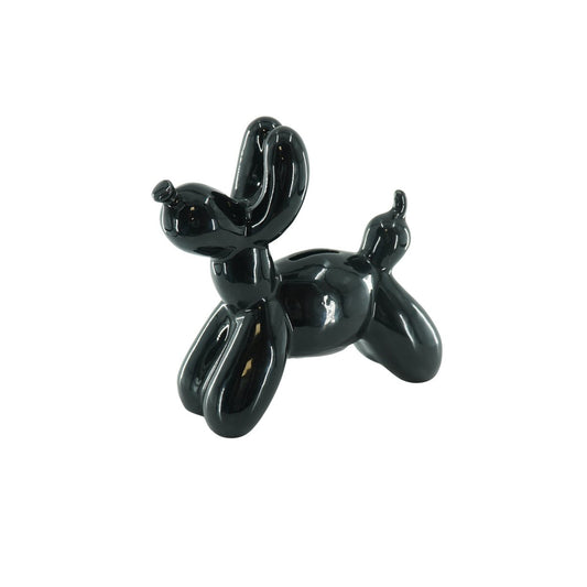 „Bark Noir“ – Spardose mit Attitüde – Ballonhund aus Keramik – Schwarz – 17×7×17 cm 17 x 7 x 17 cm