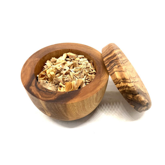 🌿 Olivenholz-Dose für Kräuter, Harze & Schutzmischungen - RITA’s Duftschutz