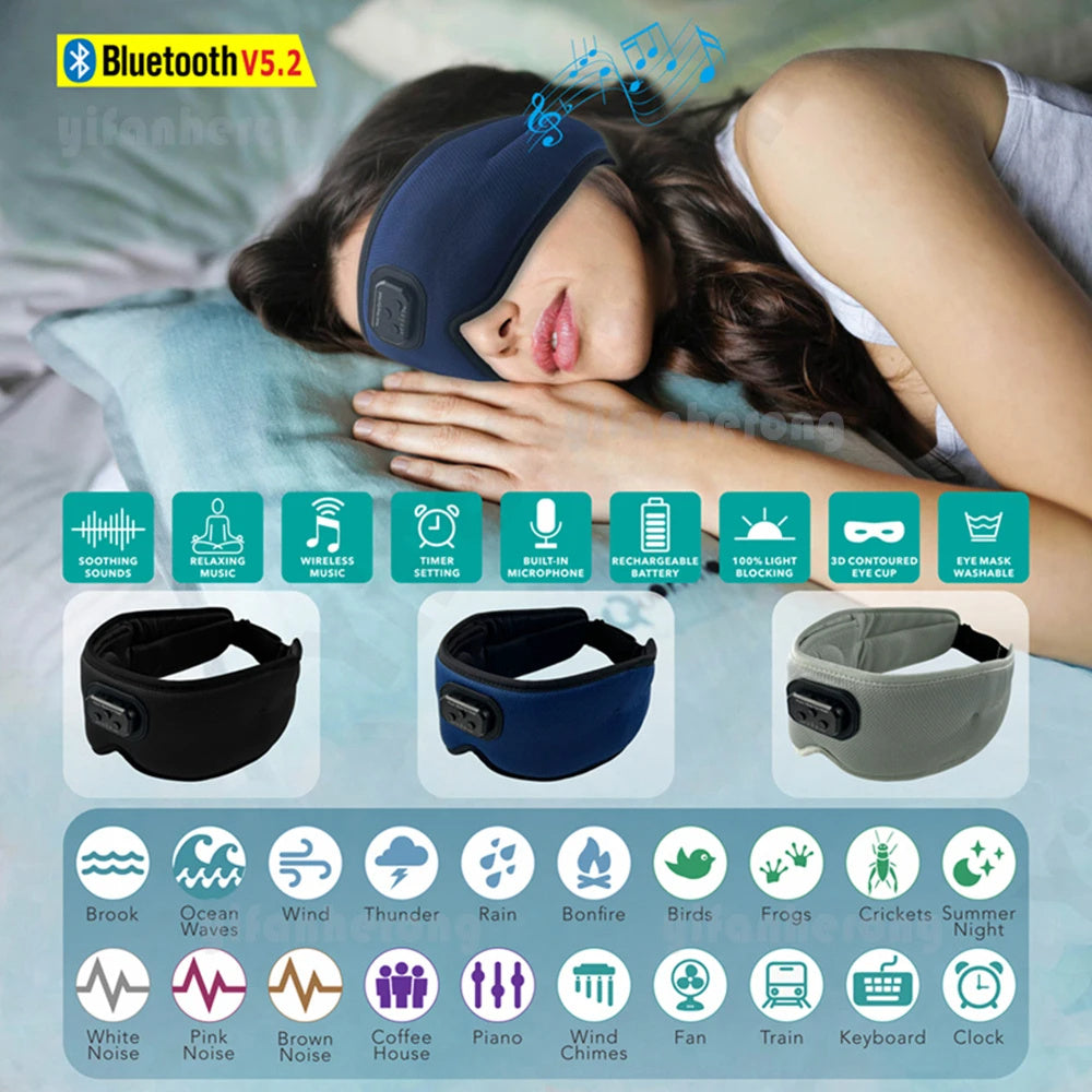 DreamBeats™ 3D-Schlafmaske mit Bluetooth & White Noise – Dein stylischer Begleiter für erholsamen Schlaf