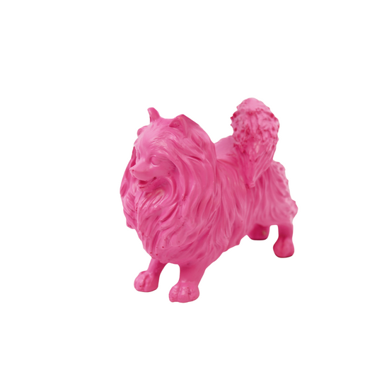 „Mr. Pinki“ – Zwergspitz in Rosa – schrill. stolz. süß wie Gift. 10,5x5x9cm