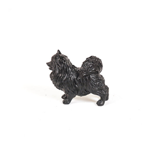Pommerscher Hund „Pompom“ – Dekofigur – Schwarz - 23x10x18cm