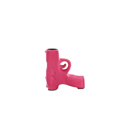 Kerzenhalter „BarbieBang“ – Pistolenform – Keramik – Neonrosa – 12×5×12 cm
