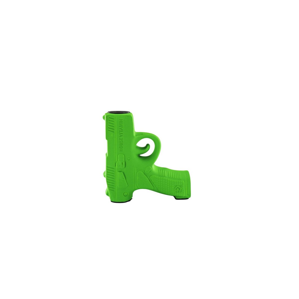 Kerzenhalter „GreenBang“ – Pistolenform – Keramik – Neongrün – 12×5×12 cm
