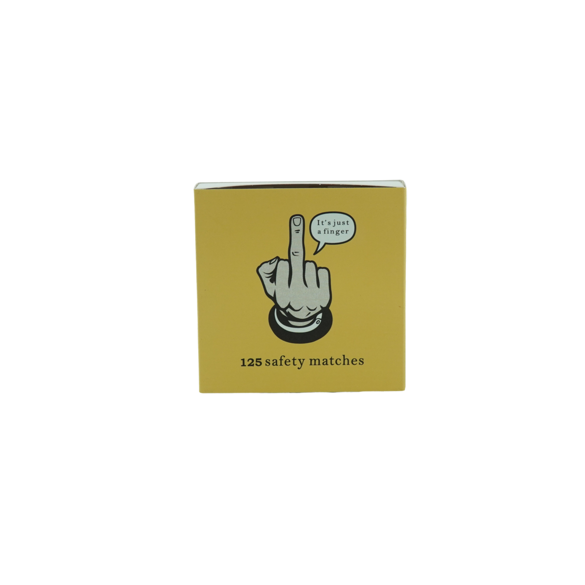 Matchbox „Lucifer“ – Mittelfinger – Gelb – 11×11×3 cm