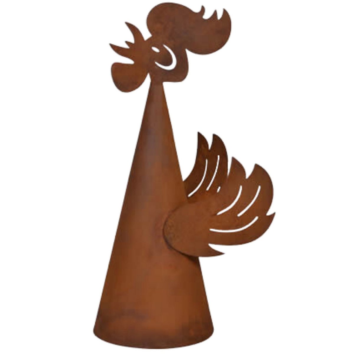 "Kikeriki" Unser Zaunhocker Hahn aus Rost-Metall – Rustikale Gartendeko Figur für Zaun & Beet