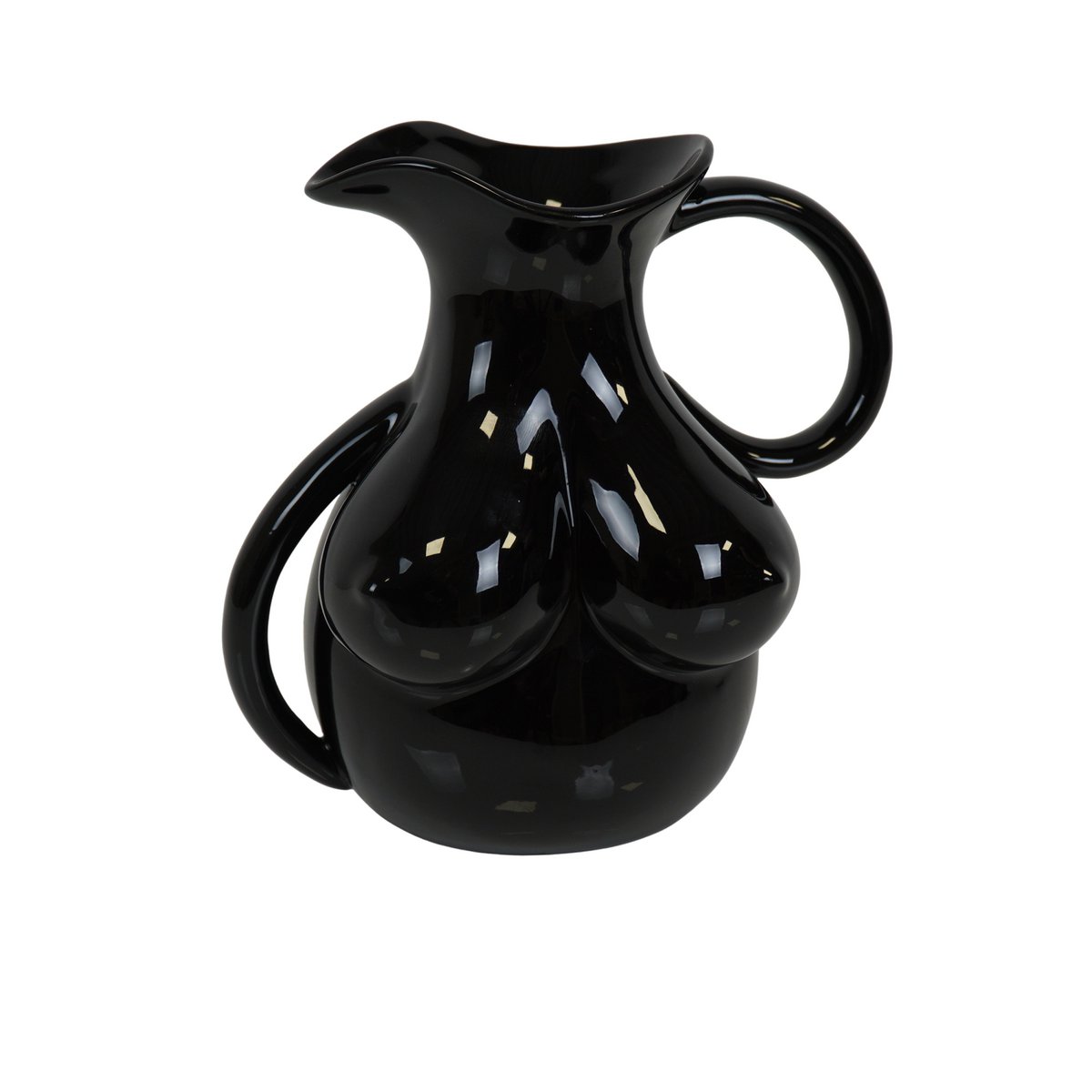 Vase „BoobCruise“ – Brustkrug – Keramik – Schwarz – 6,5×11×18 cm