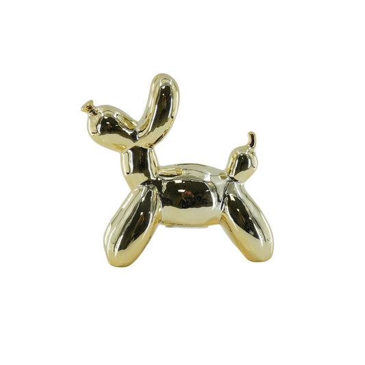 „Money Pooch“ – Der goldene Ballonhund fürs große Geld – Spardose aus Keramik – 17×7×17 cm