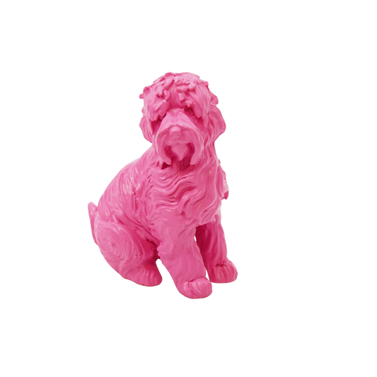 Labradoodle „CutieDog“ – Polyresin Figur – Pink – 9 cm