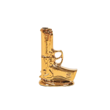 🔫 „007“ Vase – Coole Pistolen-Vase aus Keramik – Gold – 15x9x23 cm