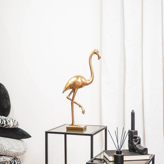 „Flamingo Goldie“ – stolz. schräg. glänzt wie Sau - 16,5x10x39cm