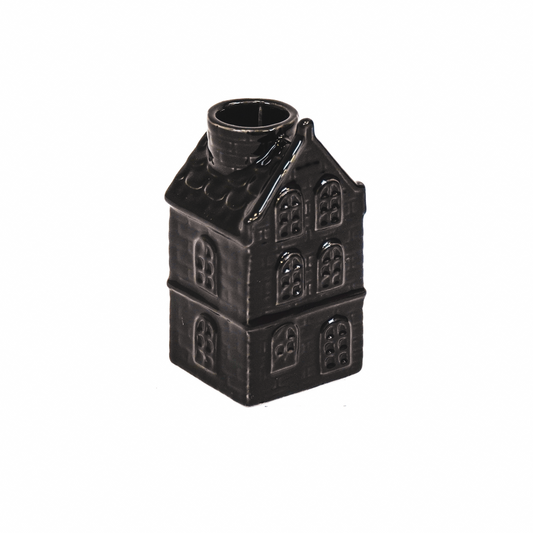 Kerzenhalter „HausArrest“ – Schwarz – Keramik – 6×5,5×11 cm