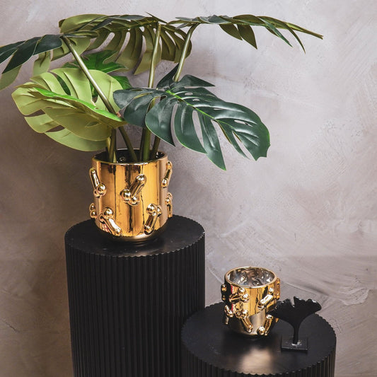 Topf „Golden Dick“ – Stiftehalter? Blumentopf? Deko? – Keramik – Gold – 17,5×17,5×17,5 cm