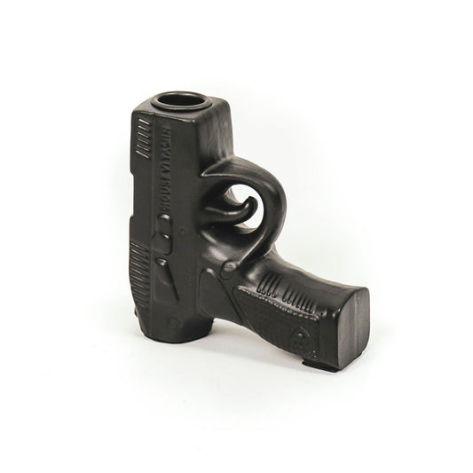 Kerzenhalter „BangBang“ – Pistolenform – Keramik – Schwarz – 12×5×12 cm