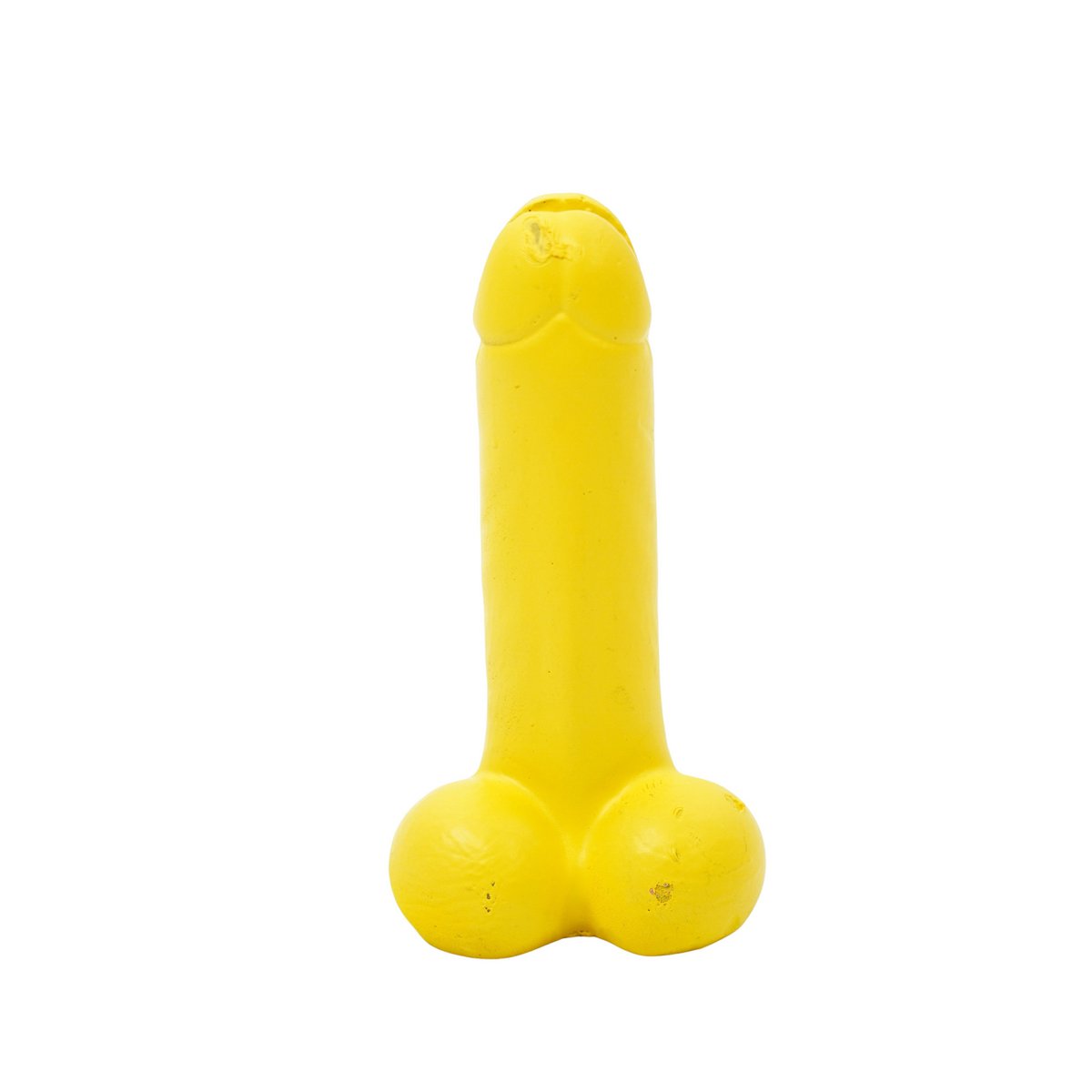Kartenhalter „Dick“ – Sag’s durch die Eichel - Gelber Penis aus Polyresin (9 cm Stolz)