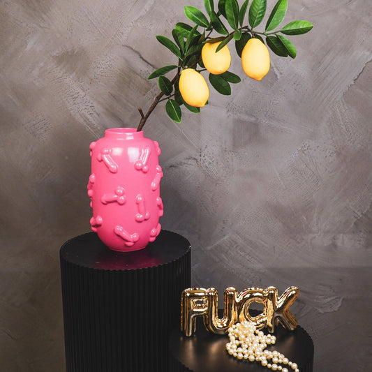 Vase „DekoKanone XL“ – Phallusform – Keramik – Rosa – 17×17×27 cm