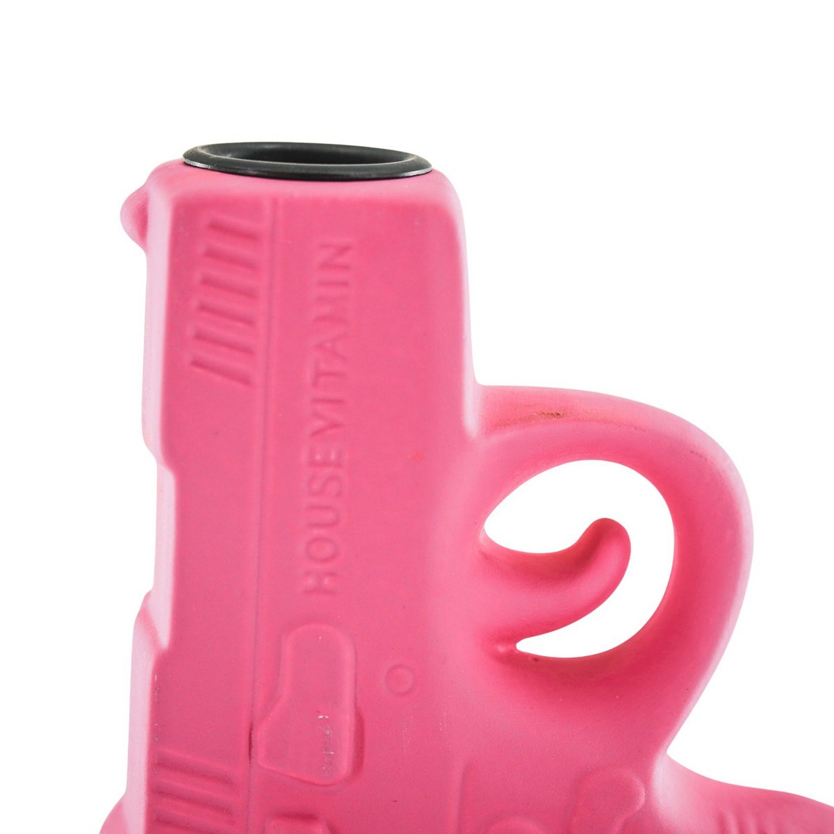Kerzenhalter „BarbieBang“ – Pistolenform – Keramik – Neonrosa – 12×5×12 cm