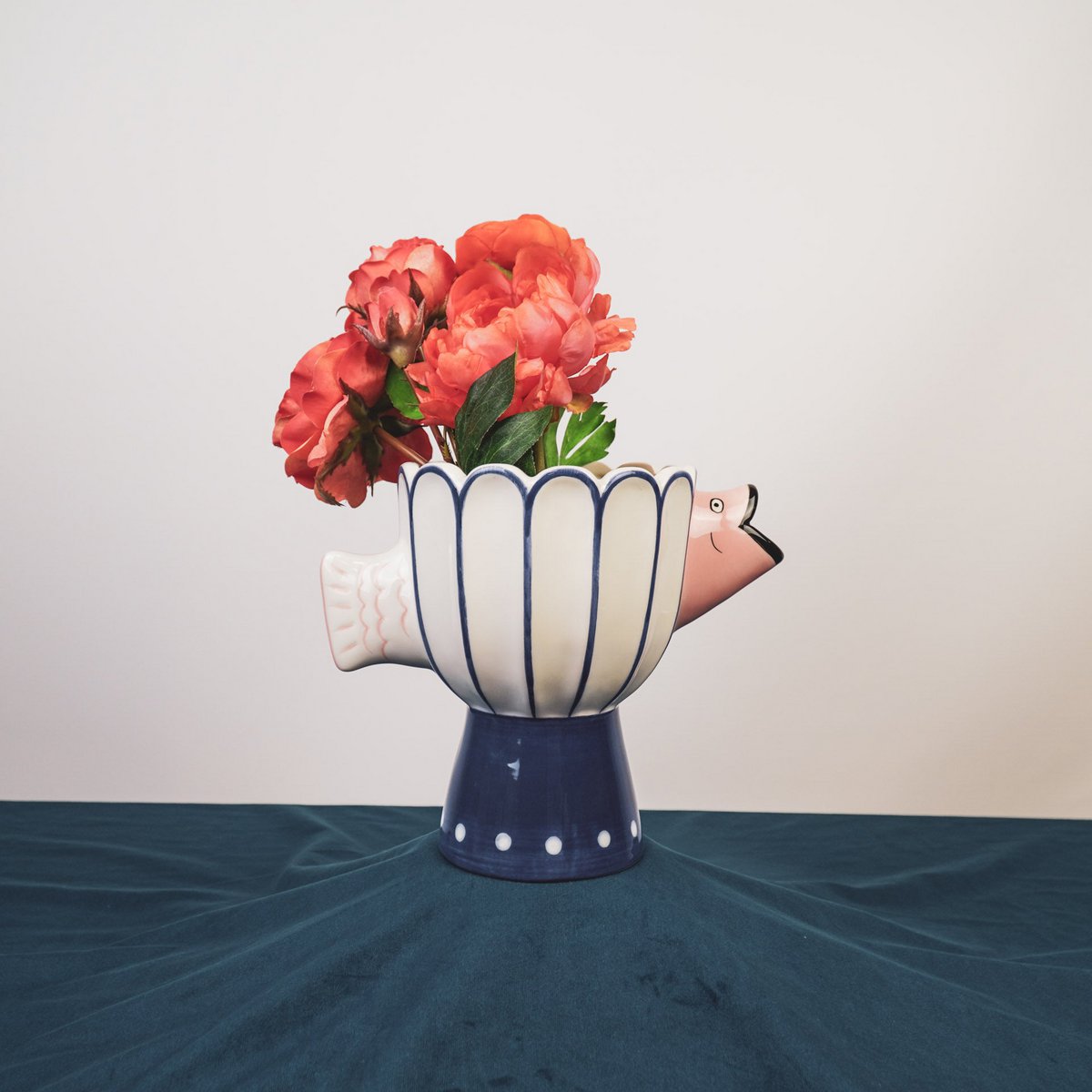🐟 „Fischi“ Fisch-Vase aus Dolomit – Maritime Deko in Blau-Rosa | Trends4Friends