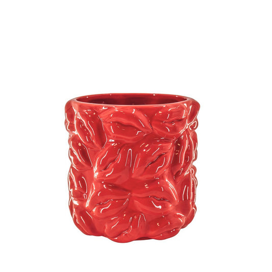Topf „Knutsch mich“ – Kisses – Keramik – Rot – 17,5×17,5×17,5 cm