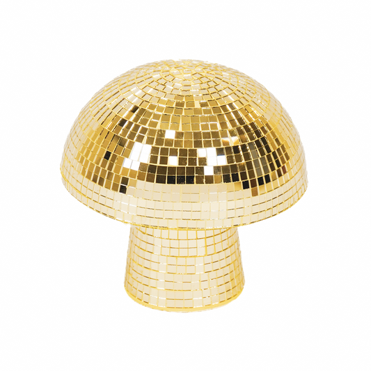 „Glittershroom“ – Disco-Goldpilz aus Glas – 14x14x14 cm