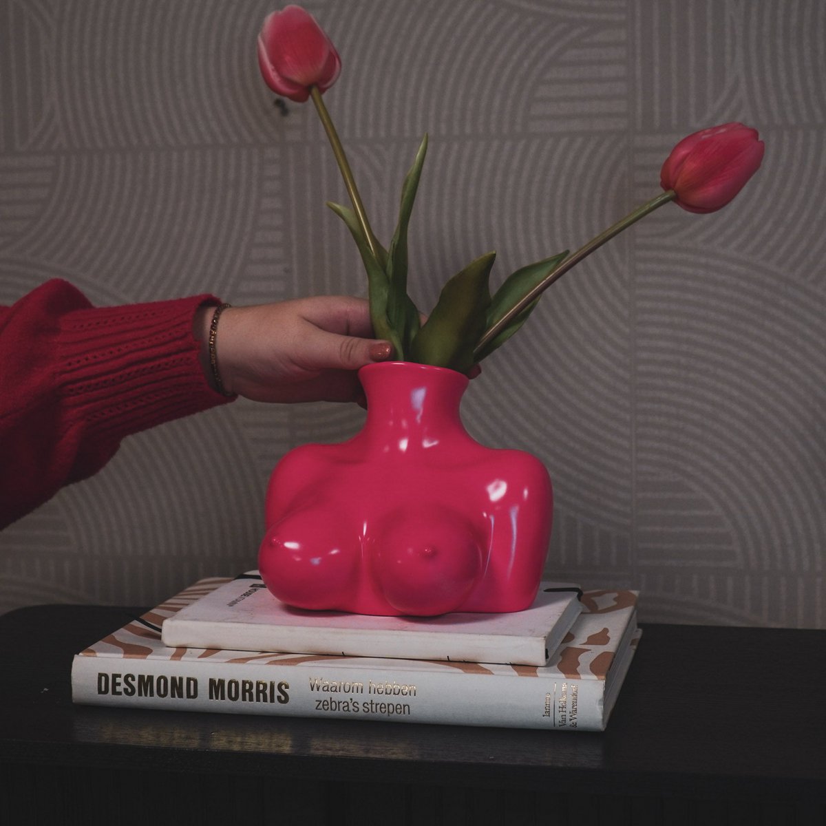 Vase „BustyBelle“ – Brüste – Keramik – Pink – 6,5×12,5×13 cm