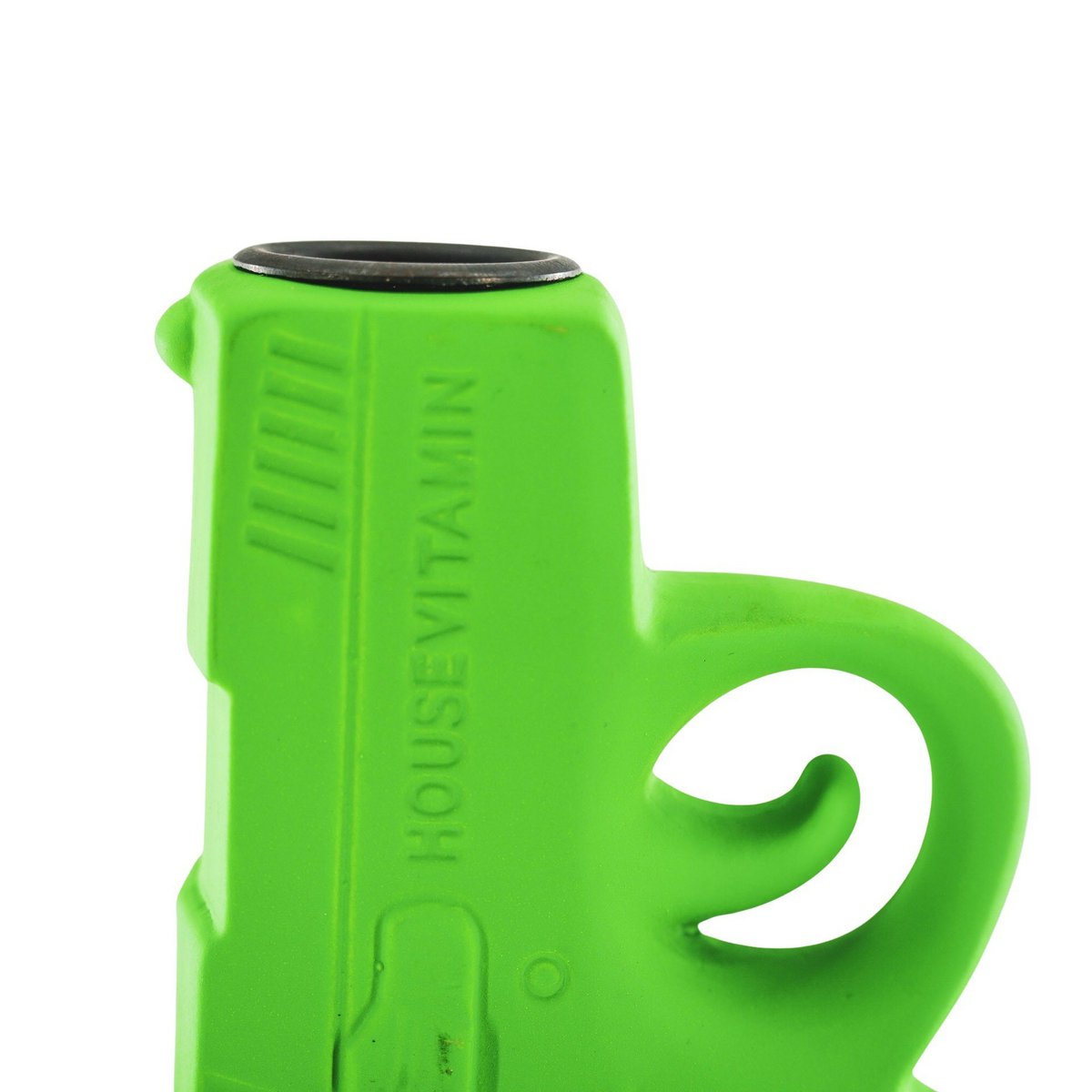 Kerzenhalter „GreenBang“ – Pistolenform – Keramik – Neongrün – 12×5×12 cm