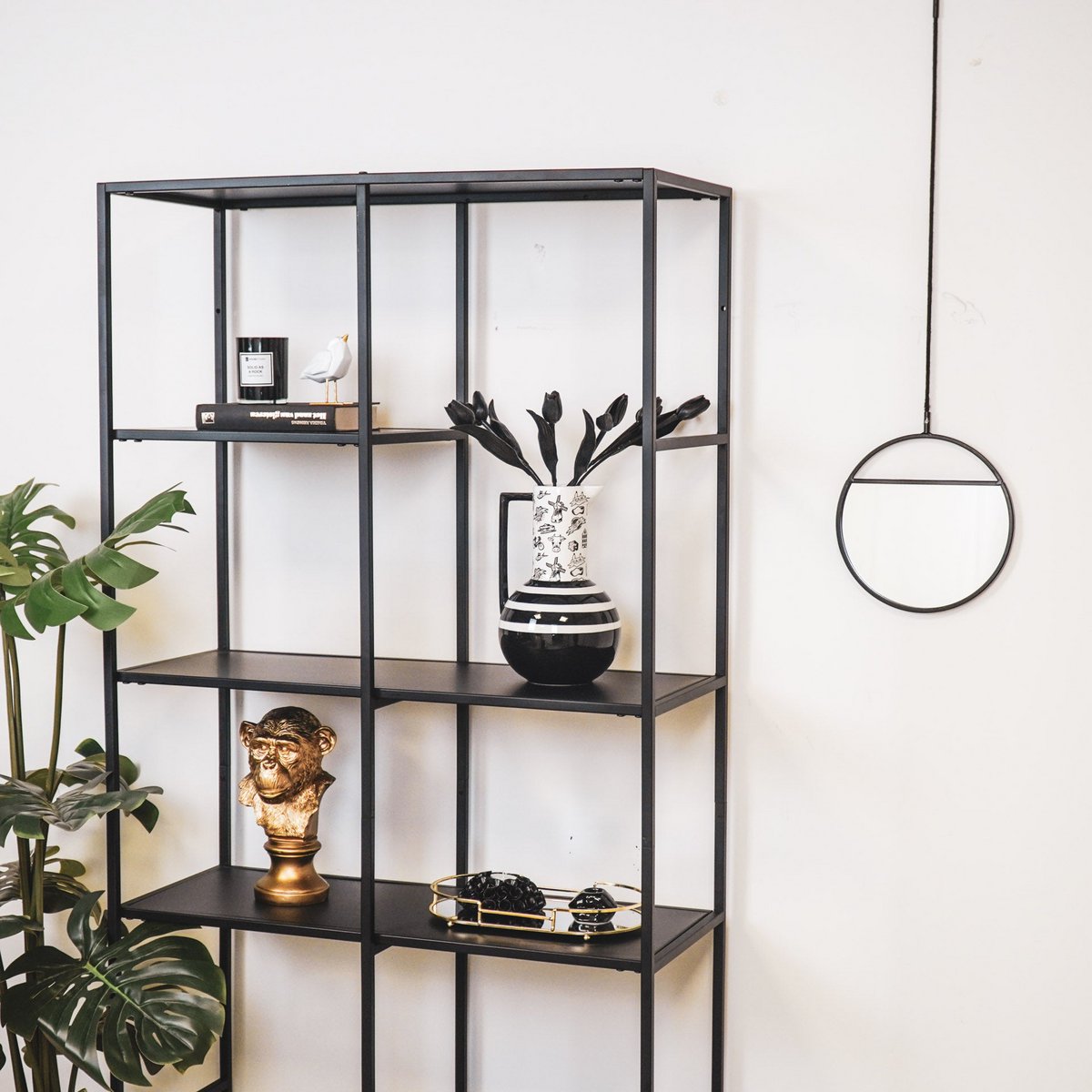 🖤🤍 "Liebe schwarz-weiß" Keramikvase  – Dutch Design – Krugform – 27,5 cm – Holland-Motive – handverziert